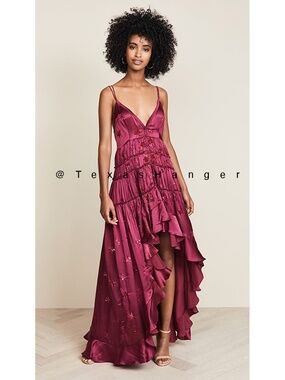 Rococo Sand Nana NWT Star-embellished Silk Maxi Dress S Small Onion Pink